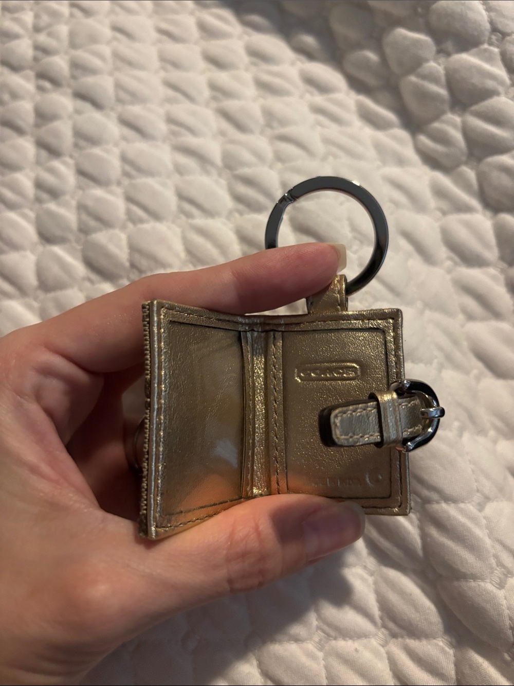 Coach Brown and Beige Vintage Picture Frame Key/Bag Charm - Picture 3 of 4